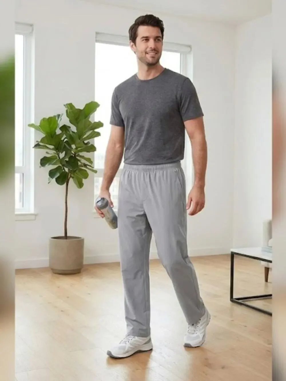 NWT Baleaf Men's 50+ UPF Lightweight Elastic-Waist Sport Pants Gray XXL